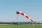 Windsock wind aviation red cone,  meteorology