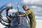 WINDSOR, CANADA - SEPT 10, 2016: View of canadian military Jet a