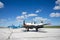 WINDSOR, CANADA - SEPT 10, 2016: View of vintage jet aircraft in