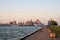 WINDSOR, ONTARIO - SEPT 2, 2017: Panoramic view of Windsor`s wat