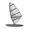 Windsurf board icon in monochrome style isolated on white background.