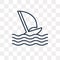 Windsurf vector icon isolated on transparent background, linear