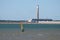 Windsurfer in front of dismantled Fawley power station