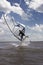 Windsurfer jumping