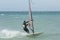 Windsurfer rides in the Black sea. Anapa, Russia