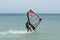 Windsurfer rides in the Black sea. Anapa, Russia