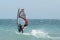 Windsurfer rides in the Black sea. Anapa, Russia