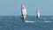 Windsurfers Compete on Ocean Wind Guy Falls down