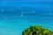 Windsurfers sailing across the Vasiliki Beach in Lefkada Island, Greece