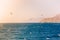 Windsurfers sailing in the Red Sea