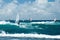 Windsurfers in windy weather on Maui Island