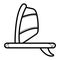 Windsurfing board doodle icon