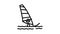 windsurfing extreme sport line icon animation