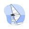 Windsurfing fun isolated cartoon vector illustrations