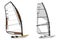 Windsurfing isolated. Boats