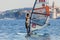 Windsurfing between Peljesac and Korcula, Adriatic Sea