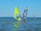 Windsurfing on Plescheevo lake near the town of Pereslavl-Zalessky in Russia.