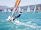 Windsurfing in sea