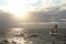 Windsurfing at sunset Hatteras seashore