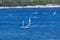 Windsurfing in Vassiliki bay, Lefkada island, Greece