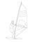 Windsurfing ,vector illustration ,lining draw , front