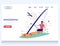 Windsurfing vector website landing page design template