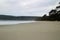 Windswept Deserted Beach Bruny Island Tasmania Australia  looking out at and Moorina Bay