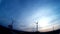 Windturbine / Wind Power with a blue sky and sunrise