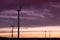 Windturbines at sunset