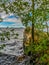 Windy day on lake Vuoksa in the Leningrad region. Priozersky di