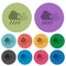 Windy and downpour weather color darker flat icons