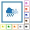 Windy and downpour weather flat framed icons