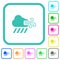 Windy and downpour weather vivid colored flat icons