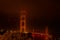 Windy night photo of Golden gate bridge San Francisco California