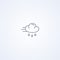 Windy and rainy, vector best gray line icon