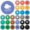 Windy and rainy weather round flat multi colored icons