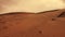 Windy sand dunes in red planet Mars