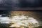 Windy seascape with stormy clouds