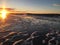 Windy Sunrise in October at Beach in Far Rockaway in Queens, New York, NY.