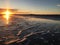 Windy Sunrise in October at Beach in Far Rockaway in Queens, New York, NY.