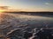 Windy Sunrise in October at Beach in Far Rockaway in Queens, New York, NY.