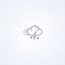 Windy, thunderstorm and rainy, vector best gray line icon