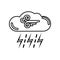 Windy and Thunderstorm whether icon. Element of Whether for mobile concept and web apps icon. Outline, thin line icon for website