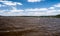 Windy Velke Darko pond with sailboats and blue sky with clouds in Czech republic