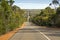 Windy wavy roadway, Cape du Couedic road on Kangaroo Island, Sou