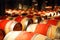 Wine ages in oak barrels in a basement