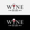 Wine Bar Wordmark with Wine Glass Logo Design Template