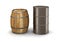 Wine barrel and steel drum (clipping path included)