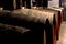 Wine barrels in an aging cellar