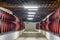 Wine barrels inside the undeground tunnels of a famouse Cricova winery in Moldova